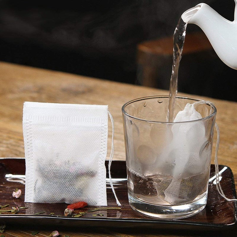 fenshine 200 Pcs Disposable Tea Bags for Loose Leaf Tea  Empty Tea Bags for Loose Tea with Drawstring  Natural Tea Filter Bags for Loose Tea - Image 4